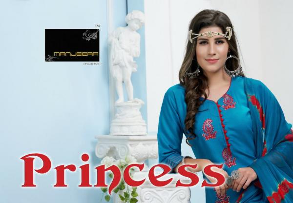 Manjeera Princess Rayon with Work Designer Readymade Suit